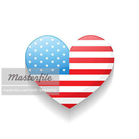 stylish heart american independence day