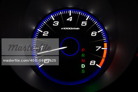 Car speedometer in the dark