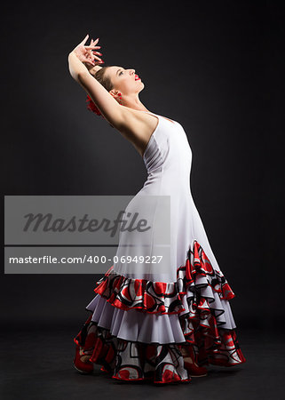 Flamenco dancer in white dress