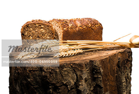 White isolated bread. Studio shot