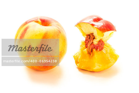 One half nectarine and one whole nectarine