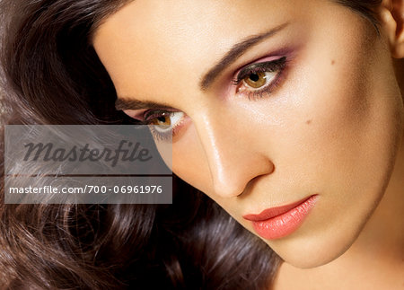 Close-up Portrait of Woman, studio shot