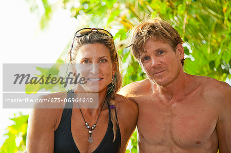 Portrait of couple in tropical location