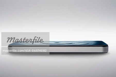 Smart phone with water ripple on screen