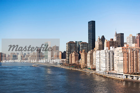 Skyscrapers and buildings along Hudson River in New York City, USA