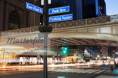 East 42nd Street and Park Avenue street sign, New York City, USA