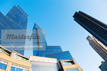 Angled view of skyscrapers, New York City, USA