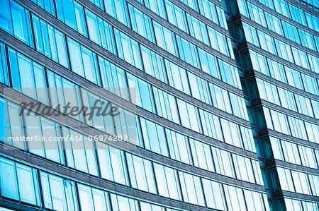 Abstract of office building with curved facade