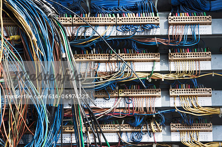 Close up of old network cables Close up of old network cables