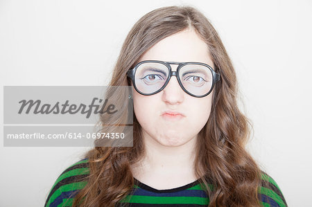 Girl wearing fake glasses