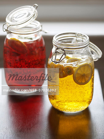 Red and White Sangria in Mason Jars