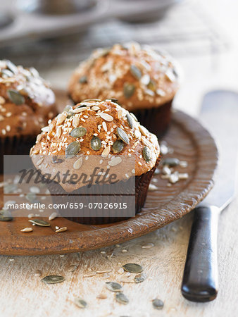 Wholegrain muffins with seeds