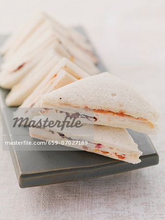 Tramezzini sandwiches with radicchio and tomatoes