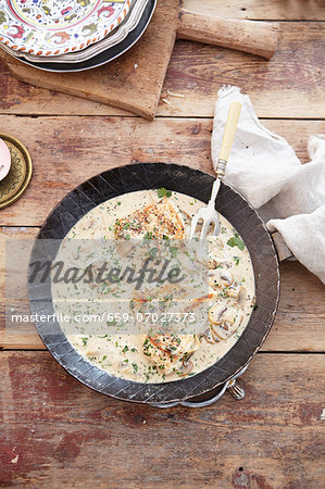 Chicken portions in a creamy sauce Chicken portions in a creamy sauce