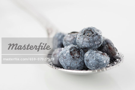 Blueberries on a spoon