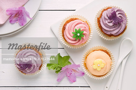 Cupcakes with pastel icing