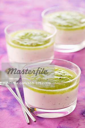 Panna cotta with cucumber jam