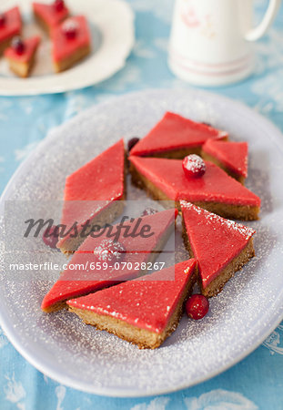 Cranberry Curd Bars with Walnut Shortbread Crust