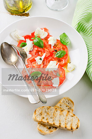 Beef steak tomatoes with mozzarella