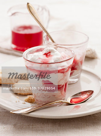 Rhubarb and ginger fool with shortbread Rhubarb and ginger fool with shortbread