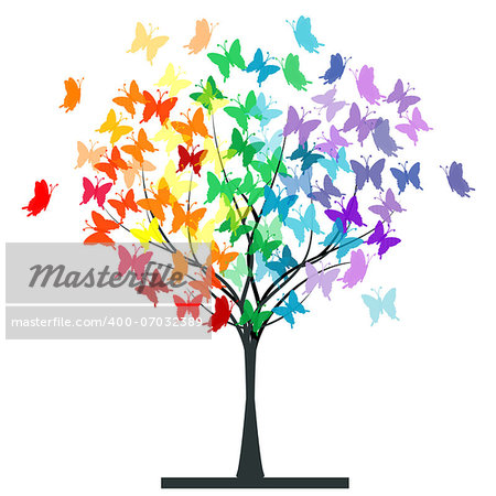 Butterflies rainbow tree