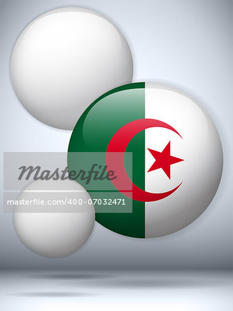 Vector - Algeria Flag Glossy Button