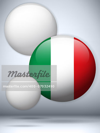 Vector - Italy Flag Glossy Button