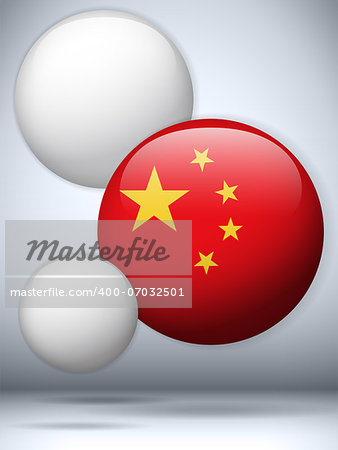 Vector - China Flag Glossy Button