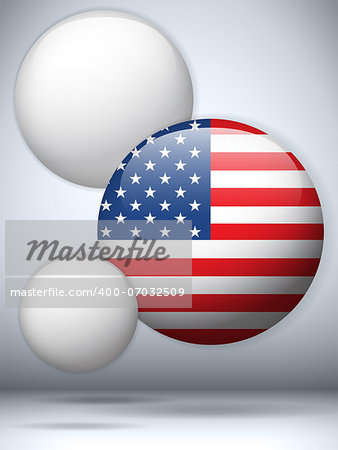 Vector - United States Flag Glossy Button