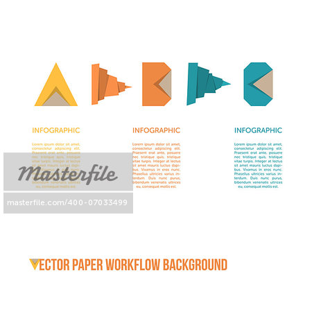 Paper Workflow Background - Vector Illustration - Infographic Element