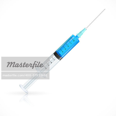 illustration of medical syringe with medicine