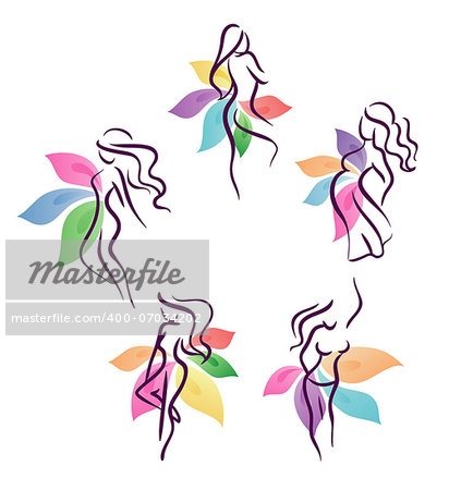 Vector illustration of Stylized womans