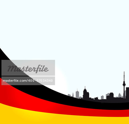 vector Berlin illustration with German flag