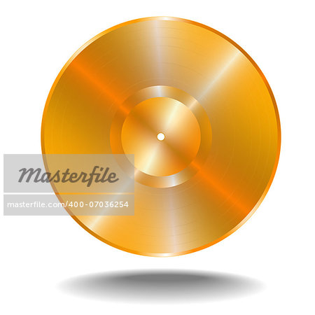 Golden vinil disk, vector illustration EPS10, clip-art