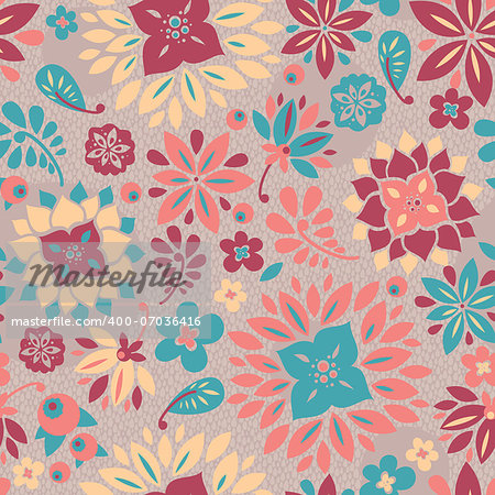 abstract seamless pattern with flowers vector illustration