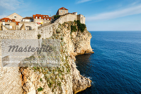 City of Dubrovnik and  its Defensive Wall in Dalmatia, Croatia