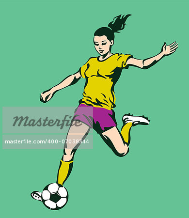 Soccer Football Female Player Vector