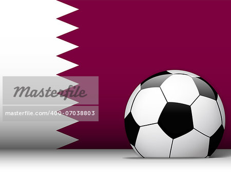 Vector - Qatar Soccer Ball with Flag Background