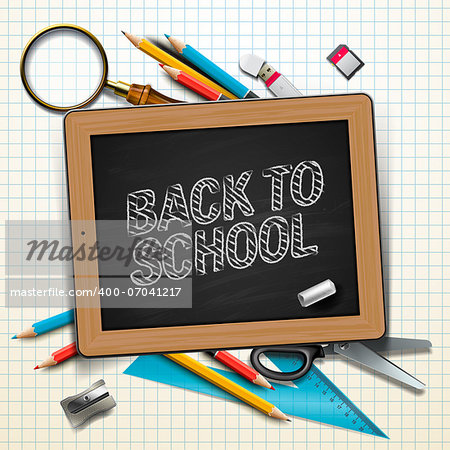 Welcome back to school, vector Eps10 illustration.