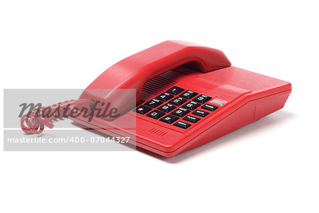 Red Telephone On White Background