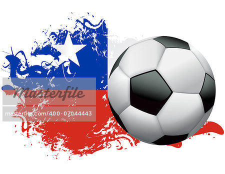 Soccer ball with a grunge flag of Chile. Vector EPS 10 available . EPS file contains transparencies and gradient mesh.