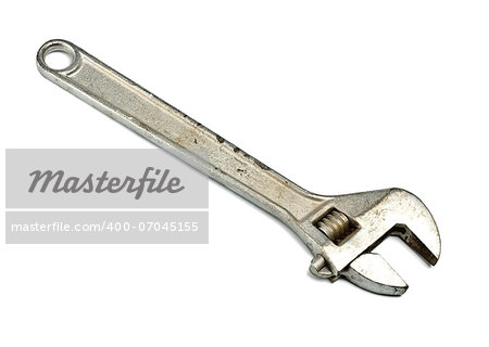 ajustable spanner isolated on white