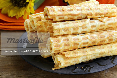 wafer rolls, dessert for Halloween holiday