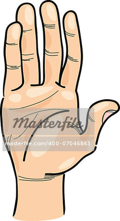 Cartoon Illustration of Human Hand Clip Art