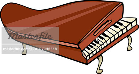 Cartoon Illustration of Piano or Grand Piano Clip Art