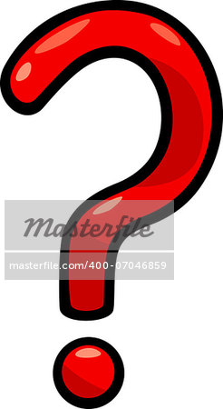 Cartoon Illustration of Red Question Mark Clip Art