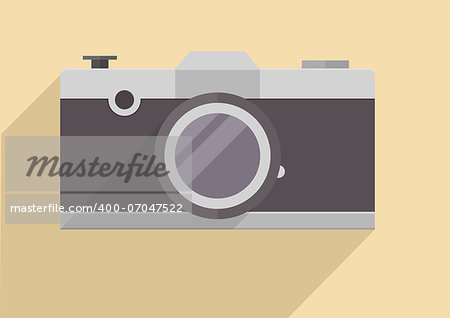 minimalistic illustration of a retro style camera