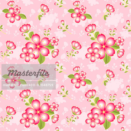 Oriental Flower Seamless Pattern Background Wallpaper