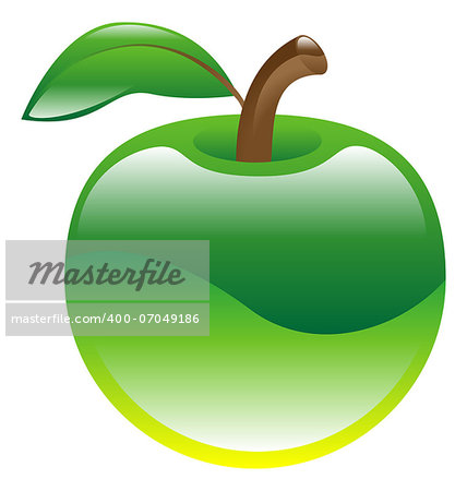Illustration of green apple fruit icon clipart