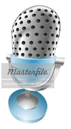 Illustration of shiny blue microphone